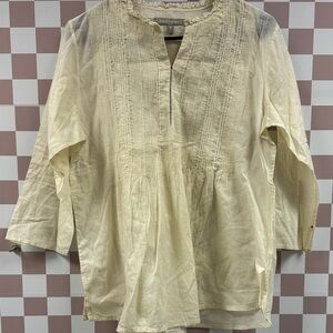 Womens Cream poplin blouse